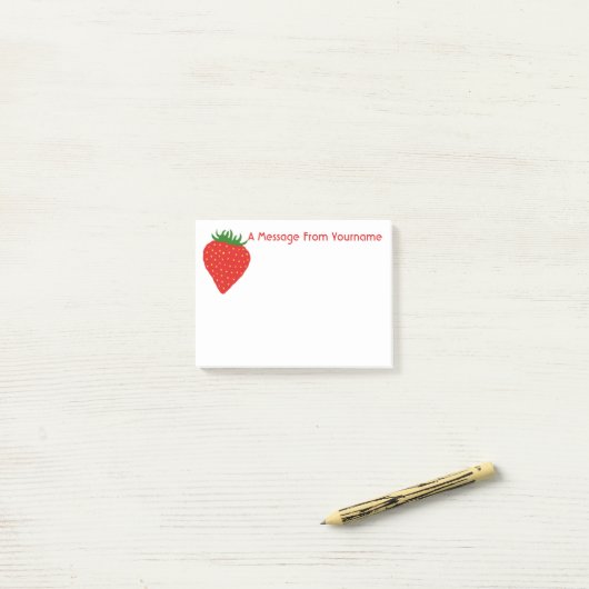Eenvoudig aardbeienaangepaste Post-it-notities Post-it® Notes (Op bureau)