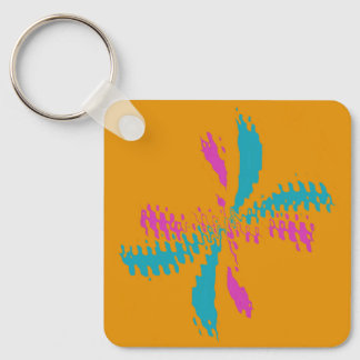 Eenvoudig Abstract berichtenpatroon met vlinder Sleutelhanger