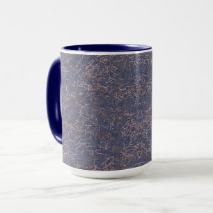Eenvoudig Abstract Draad Art Blauw Patroon Mok
