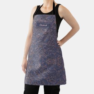 Eenvoudig Abstract Draad Art Blauw Patroon Schort
