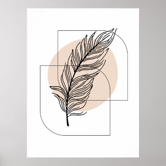 Eenvoudig Abstract minimal Boho stijl bladontwerp Poster (Voorkant)