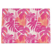 Eenvoudig abstract patroon met bladeren van monste groot cadeauzakje (Voorkant)