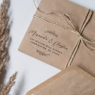 Eenvoudig adres van het moderne Script Wedding Cou Rubberstempel