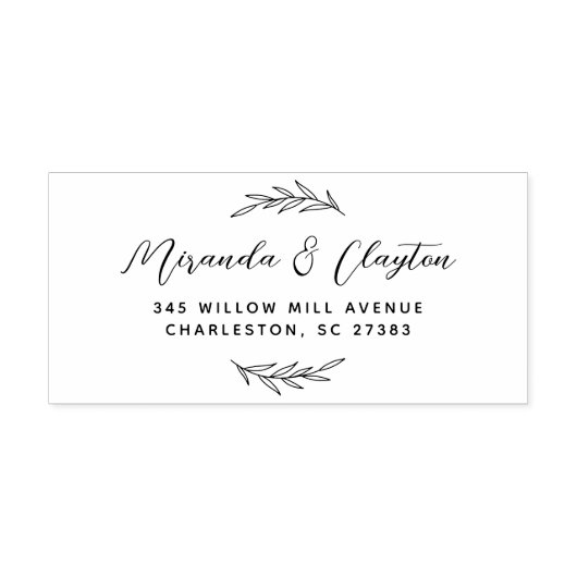 Eenvoudig adres van het moderne Script Wedding Cou Rubberstempel (Afrduk)