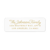Eenvoudig adreslabel Gold op wit Etiket (Voorkant)