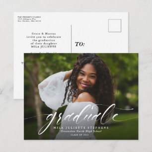 Eenvoudig afstuderen aankondiging briefkaart