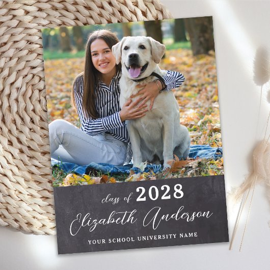 Eenvoudig Afstuderen Custom Chalkboard Afstuderen  Uitnodiging Briefkaart