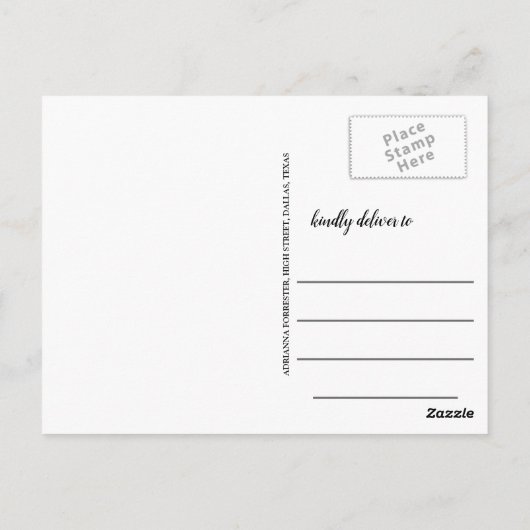 Eenvoudig Afstuderen De datum opslaan Afstudeerder Briefkaart (Achterkant)