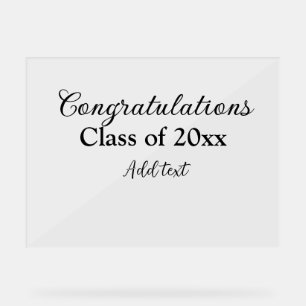 Eenvoudig afstuderen felicitaties Minimale add cla Acryl Bord