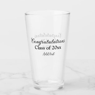 Eenvoudig afstuderen felicitaties Minimale add cla Glas