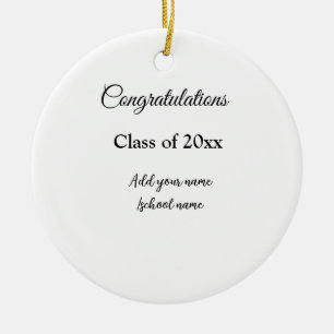 Eenvoudig afstuderen felicitaties Minimale add cla Keramisch Ornament