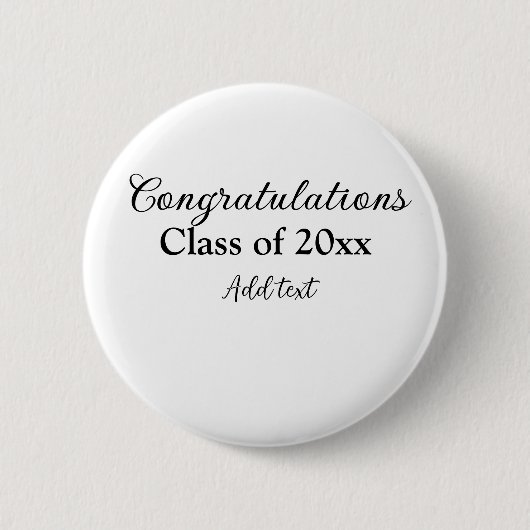 Eenvoudig afstuderen felicitaties Minimale add cla Ronde Button 5,7 Cm (Voorkant)