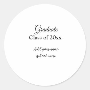Eenvoudig afstuderen felicitaties Minimale add cla Ronde Sticker