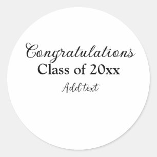 Eenvoudig afstuderen felicitaties Minimale add cla Ronde Sticker