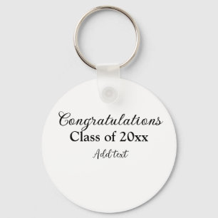 Eenvoudig afstuderen felicitaties Minimale add cla Sleutelhanger