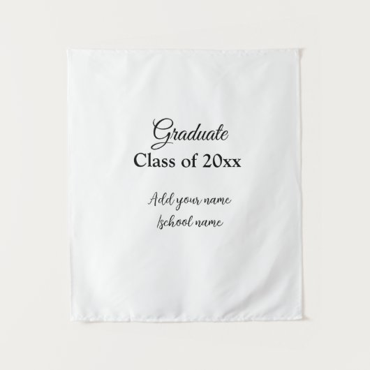 Eenvoudig afstuderen felicitaties Minimale add cla Wandkleed (Voorkant)