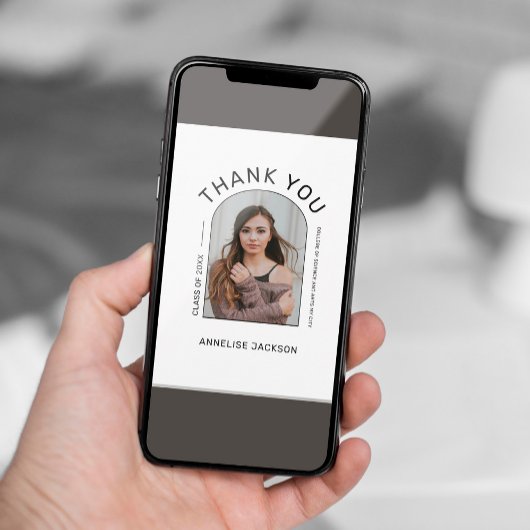 Eenvoudig afstuderen foto afstuderen dank u kaart