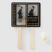 Eenvoudig Afstuderen Foto Hand Fan Custom Afstudee Handwaaier (Voorkant en achterkant)