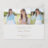 Eenvoudig Afstuderen grijs & goudmulti-fotoAfstude Briefkaart (Voorkant)