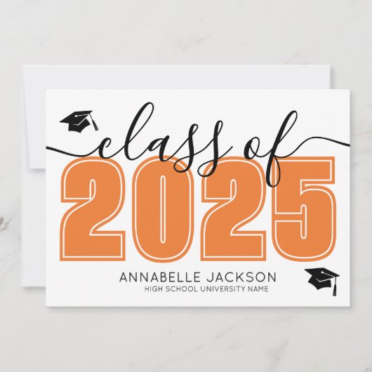 Eenvoudig Afstuderen Photo Collage Oranje Afstuder Aankondiging (Voorkant)
