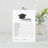 Eenvoudig afstuderen scramble afstuderen game informatiekaartje (Staand voorkant)