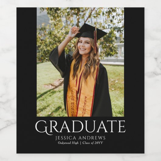 Eenvoudig Afstuderen Stijlvolle Modern Afstuderen Wijn Etiket (Enkel label)