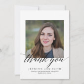 Eenvoudig Afstuderen voor kalligrafie Foto: Dank u Aankondiging (Voorkant)