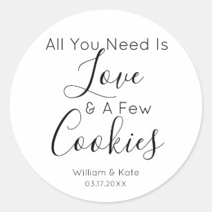 Eenvoudig alles wat je nodig hebt is liefde koekje ronde sticker