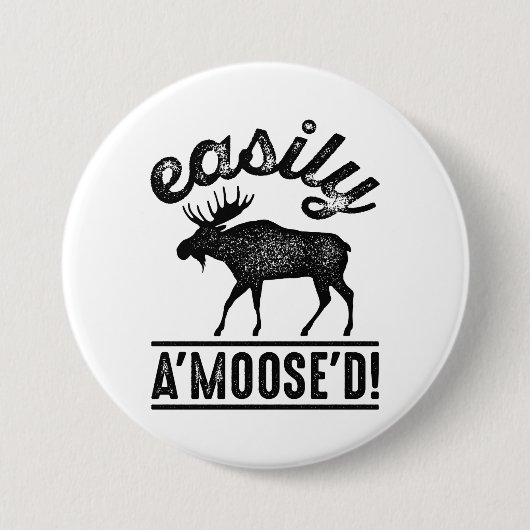 Eenvoudig A'Moose'D Ronde Button 7,6 Cm (Voorkant)