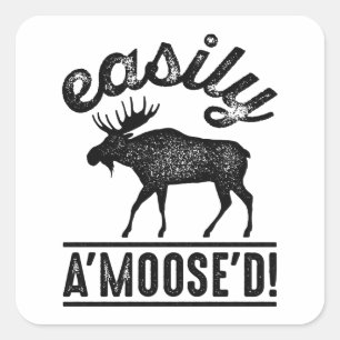 Eenvoudig A'Moose'D Vierkante Sticker