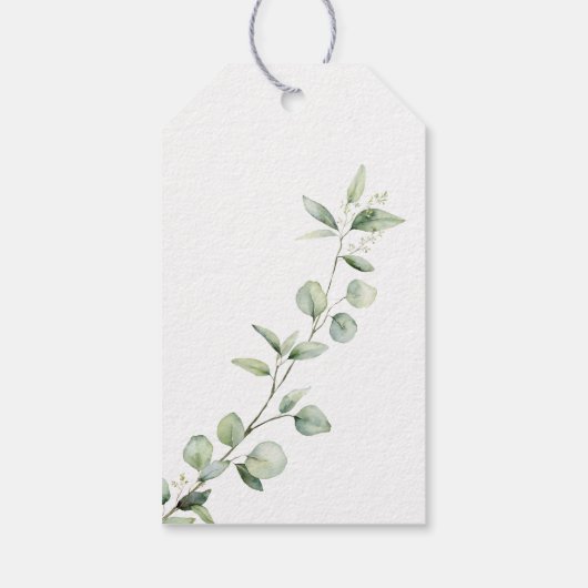 Eenvoudig Ampersand Monogram Botanical Weddenschap Cadeaulabel (Achterkant)