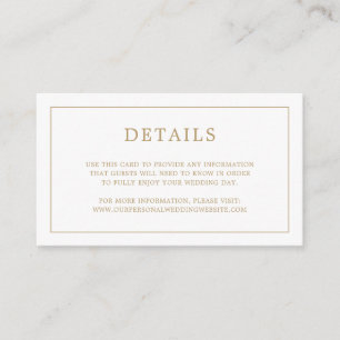 Eenvoudig Antiek gouden monogram Elegant Huwelijk Informatiekaartje