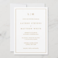 Eenvoudig Antiek gouden monogram Elegant Huwelijk