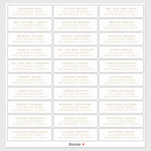 Eenvoudig Antiek gouden monogram Elegant Huwelijk Sticker