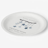 Eenvoudig Aqua Blue Star Mobile-Baby shower Papieren Bordje (Gekanteld)