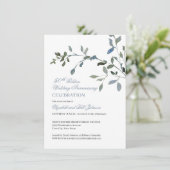 Eenvoudig Aquarel Blauw 50ste Huwelijksjubileum Kaart (Staand voorkant)