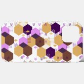 Eenvoudig artistiek paars en goudgeometrisch patro Case-Mate iPhone case (Achterkant (horizontaal))