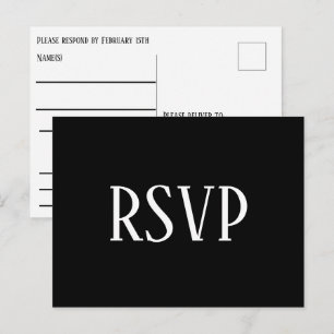 Eenvoudig B&W ontwerp- RSVP/Dinerkeuzes briefkaart