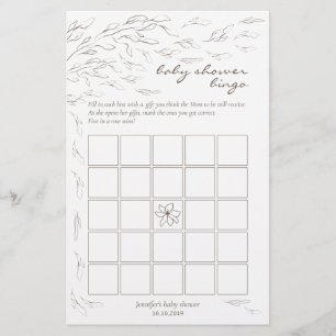 Eenvoudig baby shower bingo spel idee