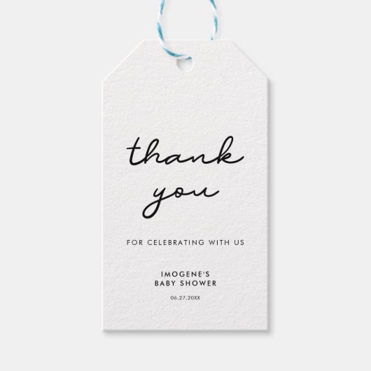 Eenvoudig Baby shower Cadeaulabel (Voorkant)