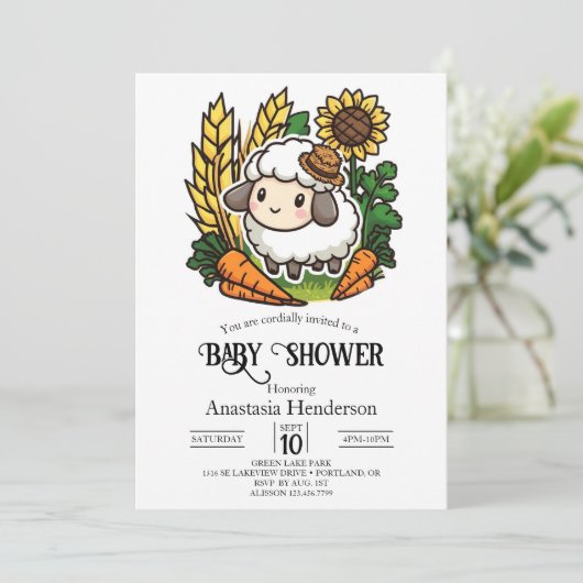 eenvoudig Baby shower Kaart (Staand voorkant)