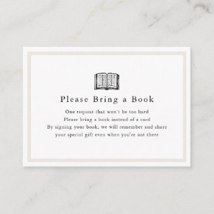 Eenvoudig Baby shower Neem een boekenkaart mee Informatiekaartje