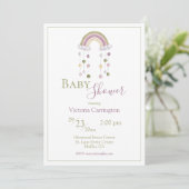 Eenvoudig Baby shower Waterverf regenboog Kaart (Staand voorkant)