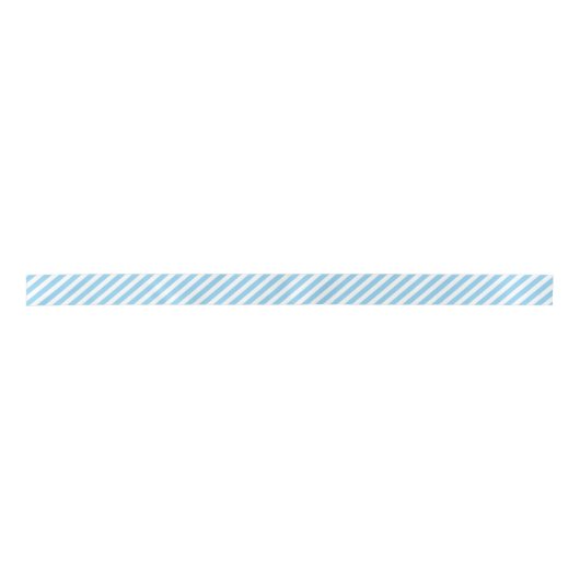 Eenvoudig babyblauw en wit diagonaal streeppatroon lint (Voorkant)
