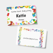 Eenvoudig babysitten badge (Voor- en achterkant)