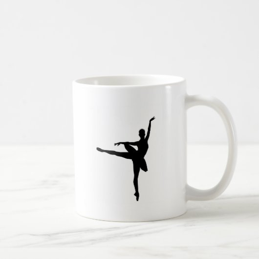Eenvoudig Ballet Zwart Wit Ballerina Koffiemok (Rechts)