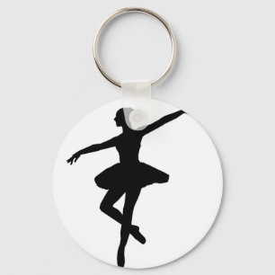 Eenvoudig Ballet Zwart Wit Ballerina Sleutelhanger