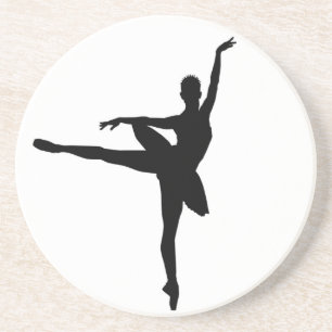 Eenvoudig Ballet Zwart Wit Ballerina Zandsteen Onderzetter