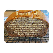 Eenvoudig bananenbrood recept op een magneet