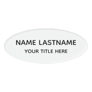 Eenvoudig Basis Minimaal Wit Modern Zwart Titel Naambadge